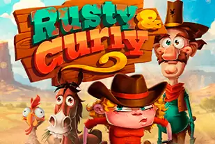 Imagem divertida e estilizada do jogo Rusty and Curly, destacando os personagens carismáticos e o tema único.
